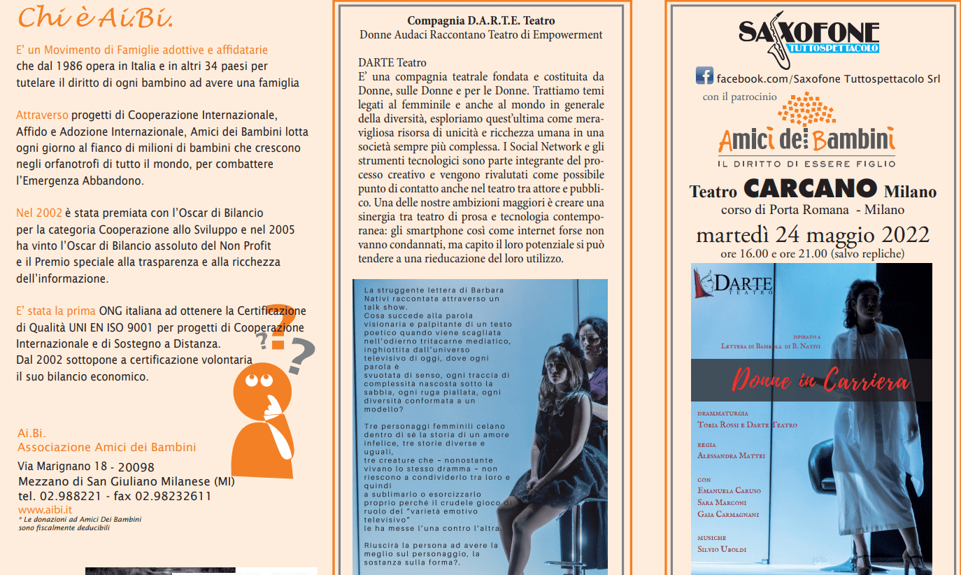 Lettera di proposta spettacolo