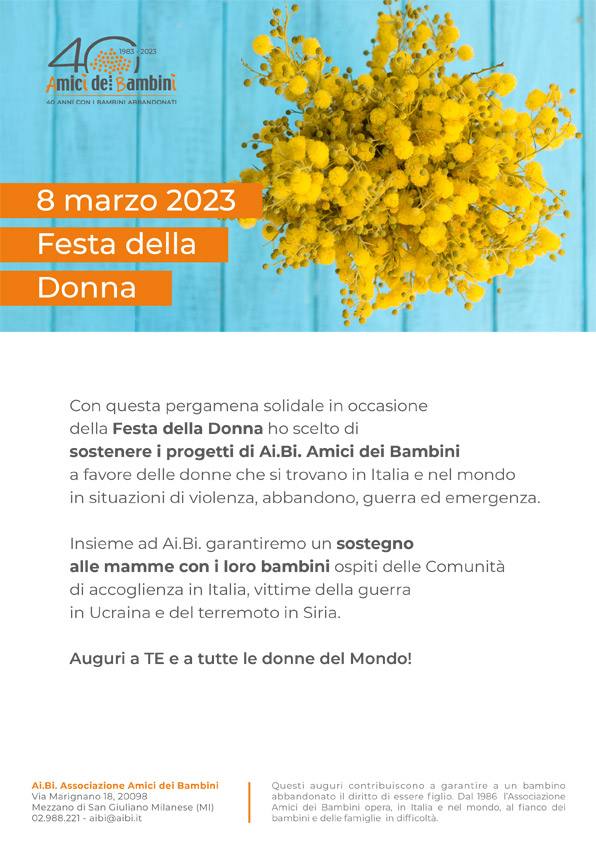 Festa della Donna Ai.Bi. Amici dei Bambini