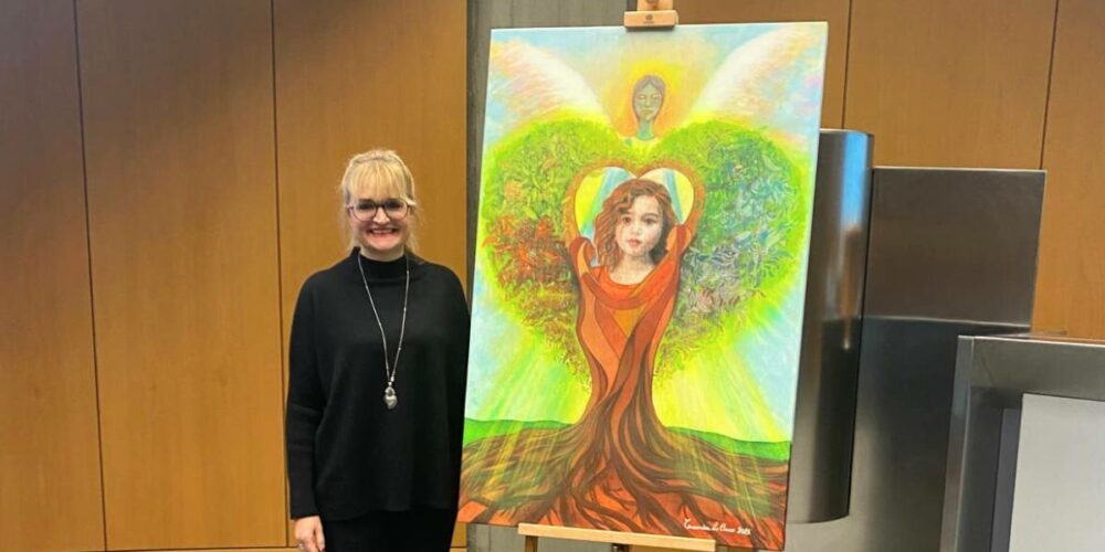 Tessandra Lo Cicero e il suo quadro Nuova Vita