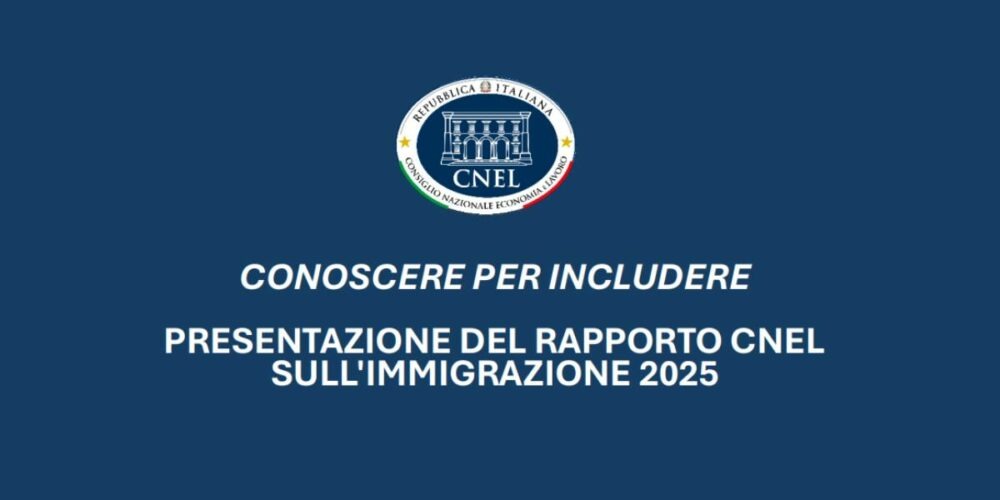 La locandina dell'evento di presentazione del rapporto CNEL sull'immigrazione