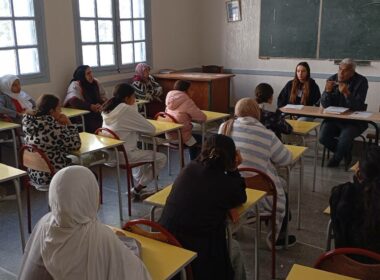 Un momento dell'incontro, avvenuto nel centro APA in Marocco, di sensibilizzazione sul tema della violenza sulle donne