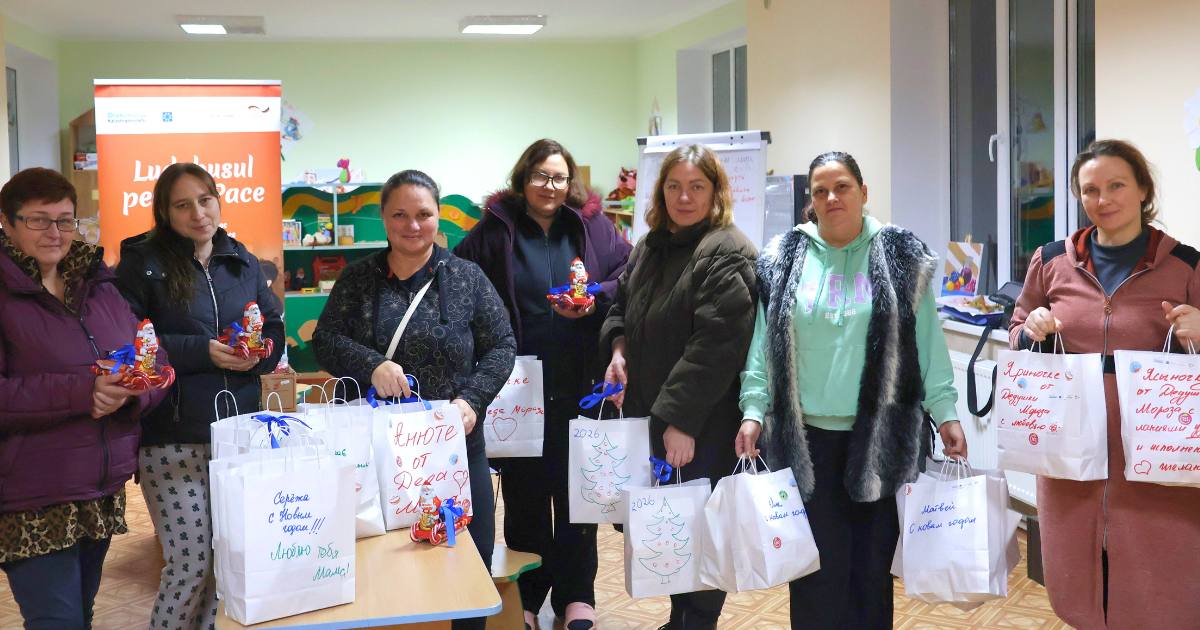 Famiglie ucraine rifugiate ospitate nel Centro di Accoglienza Temporanea per i Profughi di Cărpineni, in Moldova