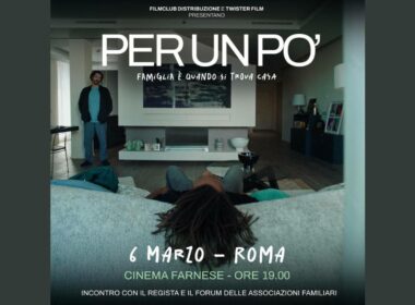 La locandina della proiezione del film per un po cui segue dibattito con il regista e il forum delle associazioni familiari