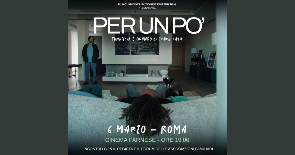 La locandina della proiezione del film per un po cui segue dibattito con il regista e il forum delle associazioni familiari