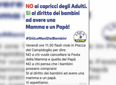 famiglia. Venerdì 4 maggio il flash mob contro la discriminazione della Festa della Mamma e del Papà a Roma e in Italia