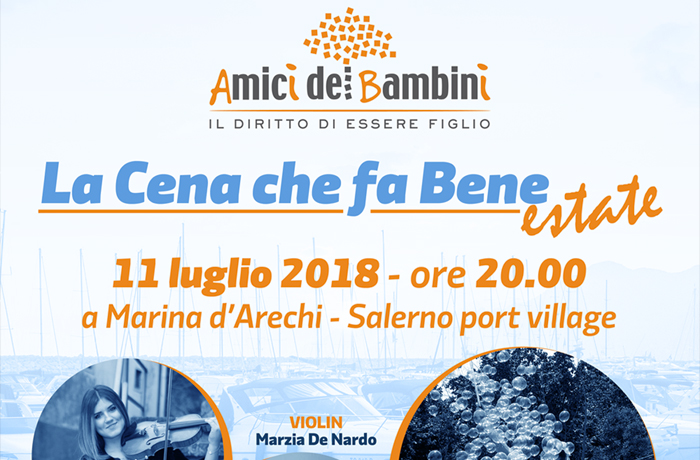 salerno. La cena che fa bene domani sera, 11 luglio