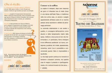 infanzia. A Pavia domani in scena 'L'amore va in soffitta' per i progetti di Ai.Bi.
