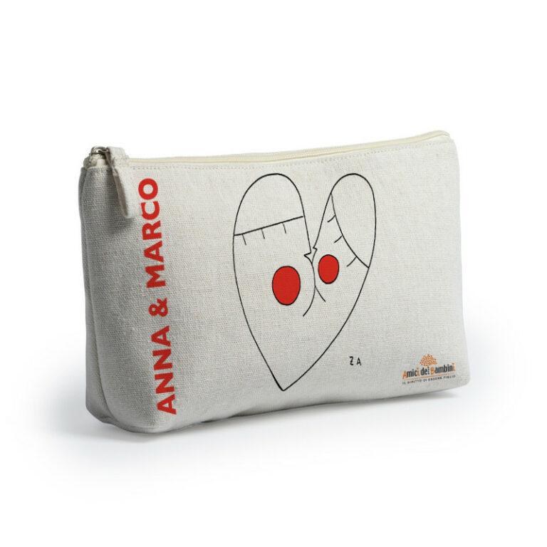 Bustina in Canvas "Cuore" ZA con cerniera