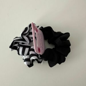 CAMOMILLA SET DUE ELASTICI PER CAPELLI NERO E RIGHE