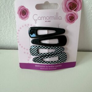 CAMOMILLA - 4 MOLLETTE CLIP NERE E POIS