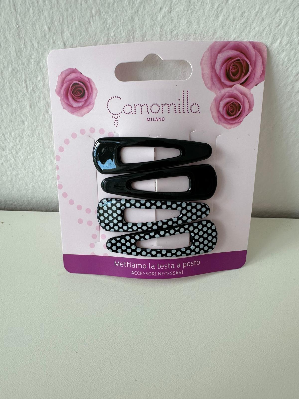 4 MOLLETTE CLIP NERE E POIS