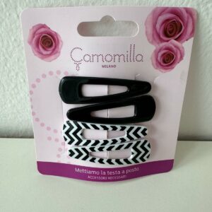 CAMOMILLA - 4 MOLLETTE CLIP NERE E ZIG ZAG