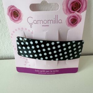 CAMOMILLA - FERMAGLIO PER CAPELLI RETTANGOLARE POIS