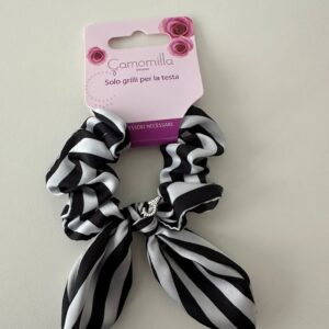 CAMOMILLA ELASTICO PER CAPELLI FIOCCO RIGHE