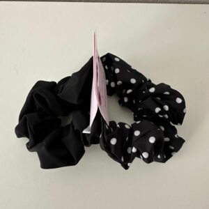 CAMOMILLA SET DUE ELASTICI PER CAPELLI NERO E POIS