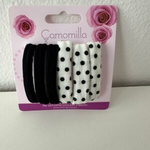 CAMOMILLA SET 6 ELASTICI NERI E POIS