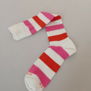 GALLO Calza lunga DONNA in fantasia rigata rosa rosso