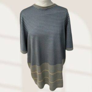 ANNA VIERO- T shirt uomo seta 100% blu/azzurro/beige